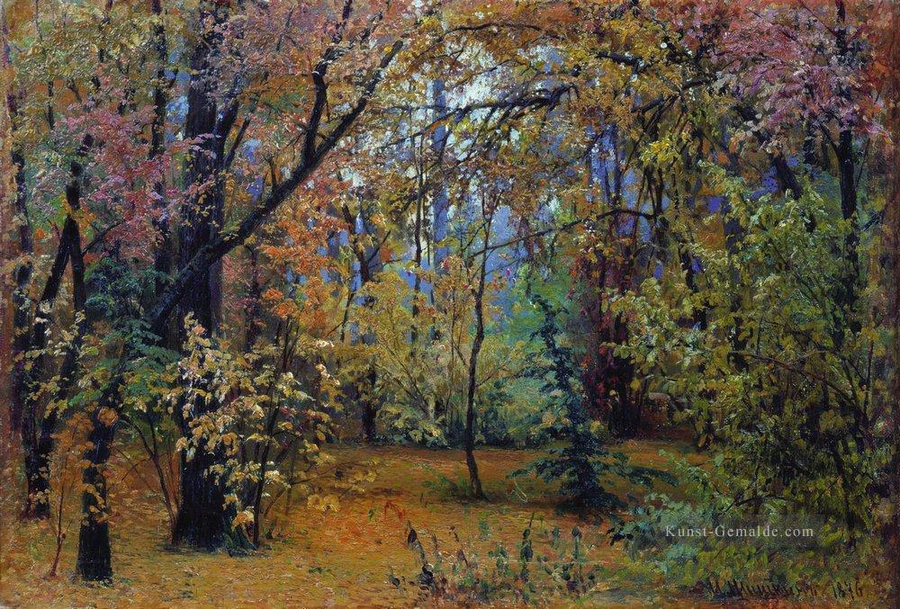 Herbstwald 1876 klassische Landschaft Ivan Ivanovich Bäume Ölgemälde